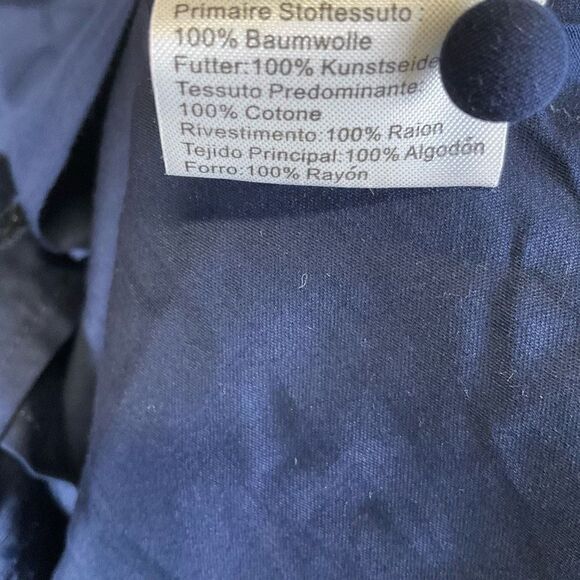 Foxiedox Women’s Size XS Button Up Dress Navy Blue Sleeveless Cotton NWT - Picture 7 of 8